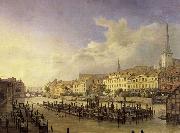Johann Heinrich Hintze Berlin, Aussicht hinter dem Muhlendamm oil painting